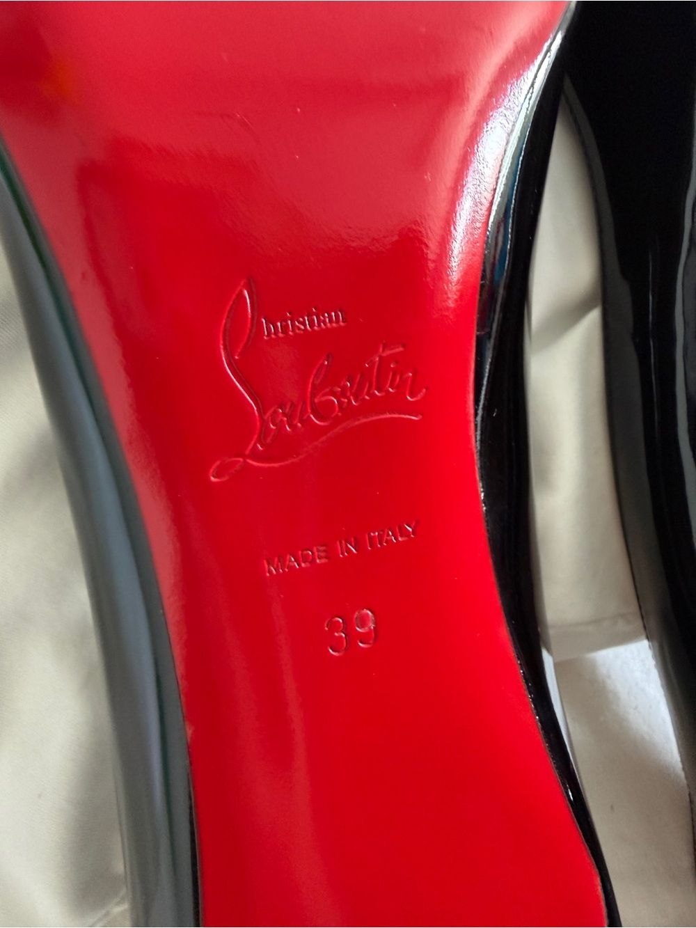 Christian Louboutin Kate Patent Pumps 85mm Heel Black Size 39 - Picture 13 of 15